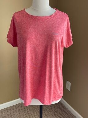 Columbia Women's Heathered Coral Red Short Sleeve Tee Size Large,Hiking, Active